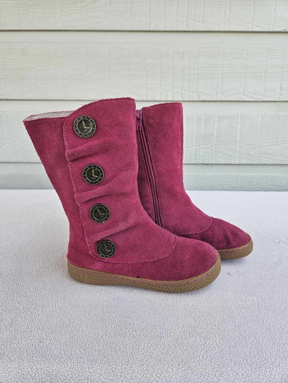 Livie & Luca Tiempo Toddler SZ 12 Fuchsia Classic Suede Pink Leather Riding Boot